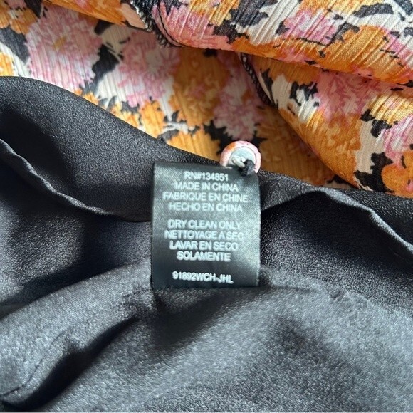 WAYF Celeste Ruffle Midi Dress Long Sleeve Printed Chiffon Flowy XS - Picture 6 of 7